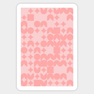 Girly Pinkish Geometric Pattern - Flowers & Stars #16 Sticker